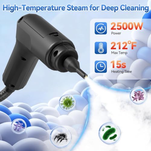White 2500W High-Pressure Steam Cleaner for Home & Car Cleaning
