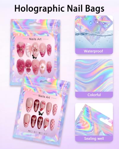 Press On Nail Storage Box Set - Clear Acrylic Fake Nail Display Case with Multiple Accessories