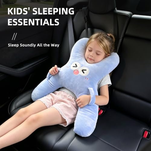 X-Shaped Car Sleeping Pillow for Travel Neck & Back Support - Blue