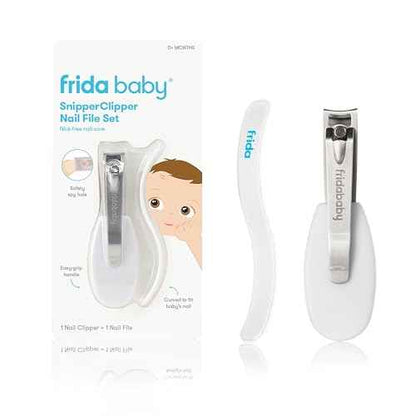 Frida Baby NailFrida Baby Nail Clippers & Nail File & Buffer for Newborns and Up, Safety Spyhole, Nickel Free, Curved Clipper to Fit Babies Nails