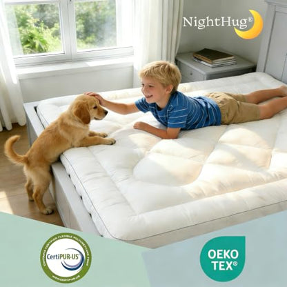 Queen 5 Inch Memory Foam Mattress Topper with 2000 GSM Fill - White