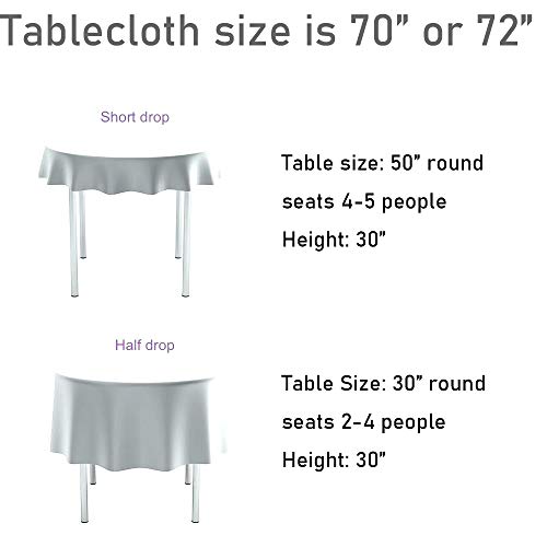Silver Sequin Round Tablecloth 70 Inch - Elegant Party Decor