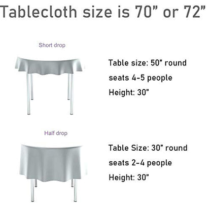 Silver Sequin Round Tablecloth 70 Inch - Elegant Party Decor