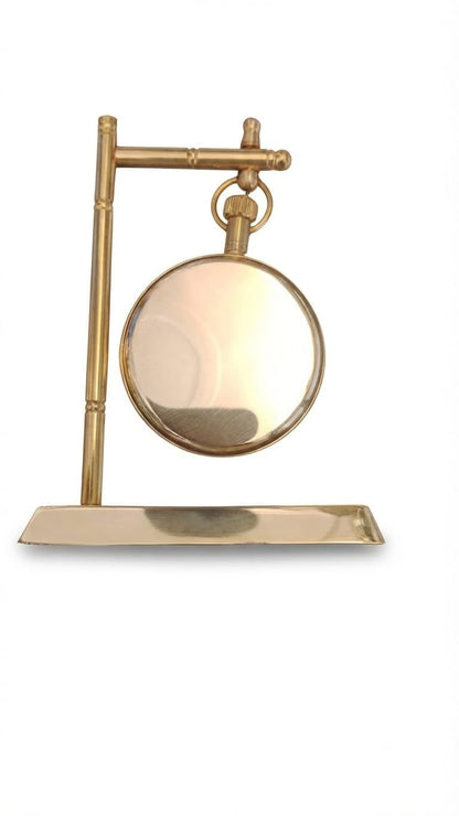 Vintage Brass Pocket Watch Stand - Antique Desk Clock Display