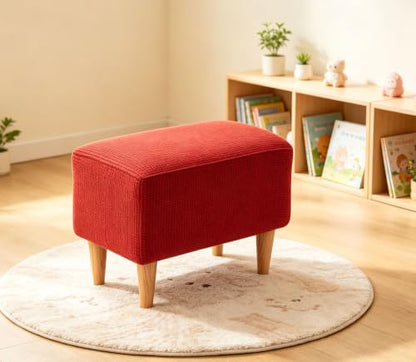 Grey Premium Waffle Corn Velvet Ottoman Cover for Rectangle Ottomans