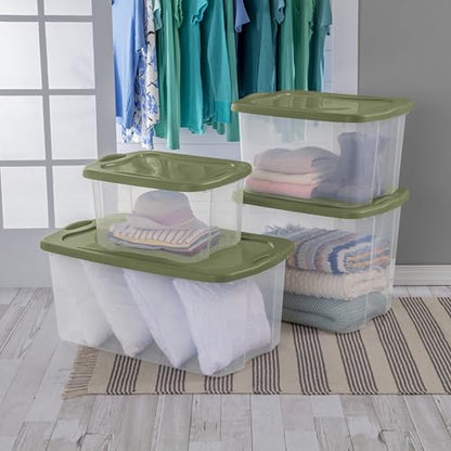 120 Quart Extra Large Storage Bin with Snap-On Lid & Handles - Single