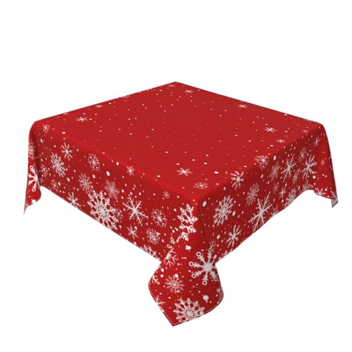 Kawani Christmas Snowflakes Square Tablecloth 54 Inch Multi Color Holiday Decor