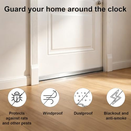 2-Pack 39-Inch Aluminum Door Sweep for Bottom of Door, Draft Stopper