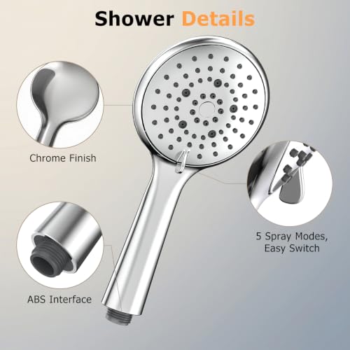 FEELSO High Pressure Handheld Shower Head Chrome - Shower Head Only
