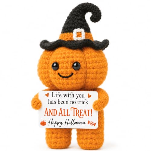 Halloween Crochet Pumpkin Basket Stuffer for Men Women Spooky Gift