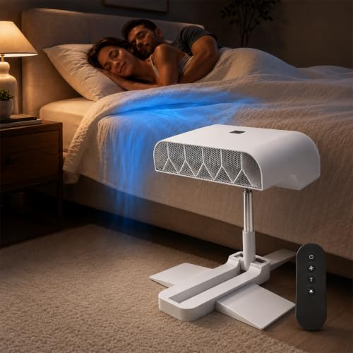 Bed Cooling Fan Under Sheets for Hot Sleepers - Adjustable Bed Side & Floor-Standing Fans
