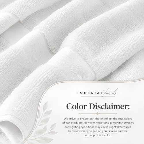 Imperial Towels Pack of 12 White 20x40 Inch Cotton Bath Towels - Fast Drying, Commercial Use