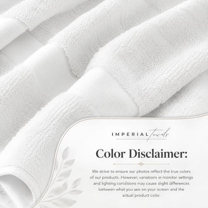 Imperial Towels Pack of 12 White 20x40 Inch Cotton Bath Towels - Fast Drying, Commercial Use