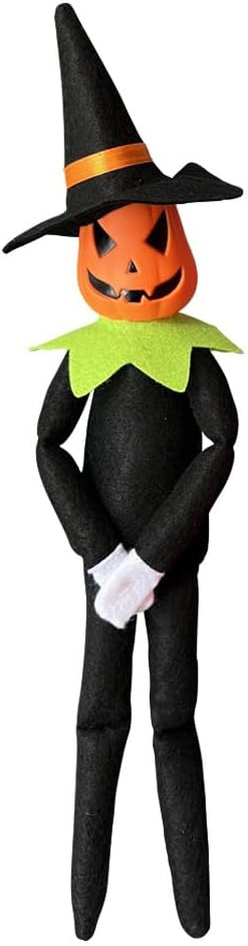 Danoni 14-Inch Handmade Halloween Pumpkin Elf Doll | Festive Tabletop Decoration (Green)