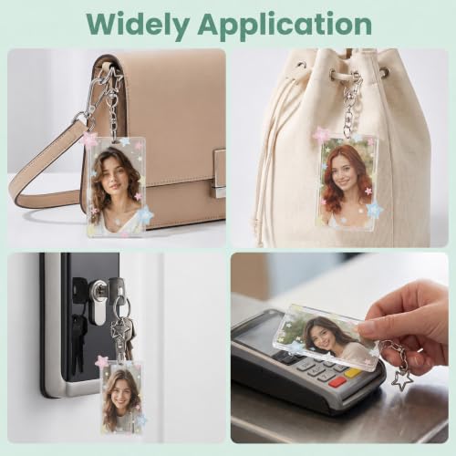 2-Pack Star Photocard Holders with Keychains for Idol Cards and Photos