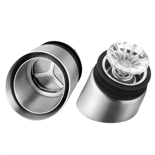 Stainless Steel Wine Aerator Pourer with Sediment Strainer - Universal Fits Decanters
