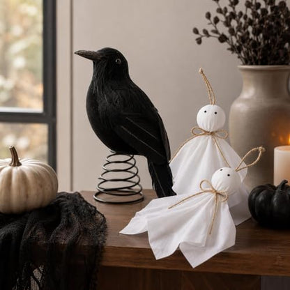 Halloween Tree Topper and Ghost Ornament Set - Spooky Indoor Decor