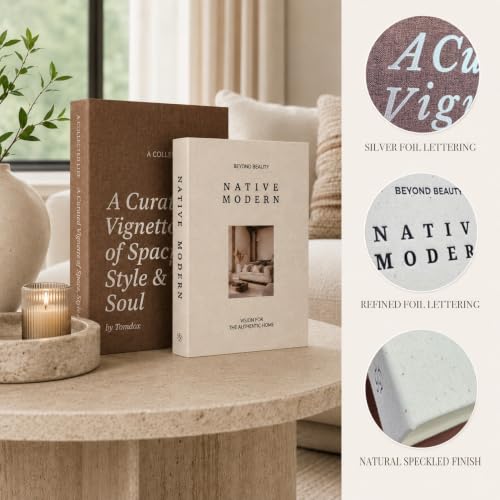 Decorative Linen Faux Books with Hidden Storage - Set of 2 for Home & Shelf