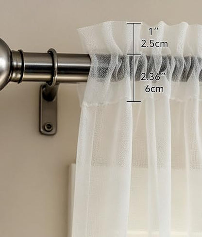 Semi Sheer Window Curtain Panel - Transparent 2 Panels for Living Room & Bedroom