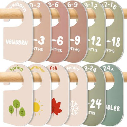 Baby Closet Dividers Set - 12 Large Color-Coded Organizer Accessories