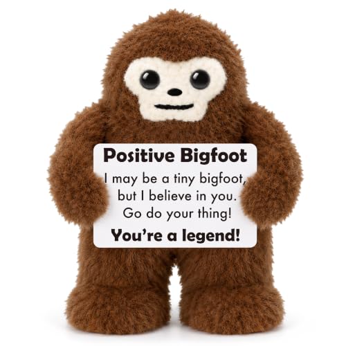 Positive Bigfoot Crochet Gift for Men - Birthday Encouragement Keepsake - Handmade Support Decor