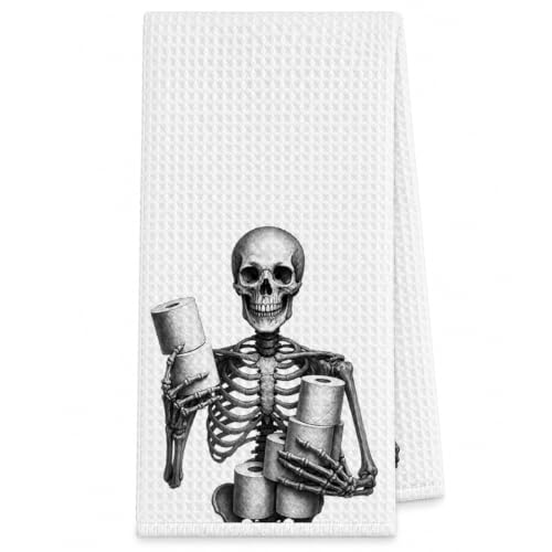 Halloween Skeleton Toilet Paper Hand Towel for Bathroom Decor