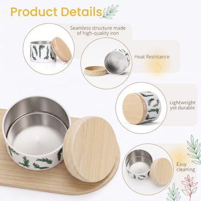 Christmas Candle Tins Set - 36 Empty 4 oz Metal Tin Jars with Lids for Handmade Candles