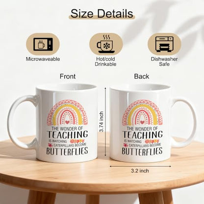 Teaching Growth Ceramic Mug - Appreciation Coffee Cup for Teacher - White15