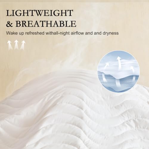 Wavy White Wool Mattress Pad King Size - Washable Australian Wool