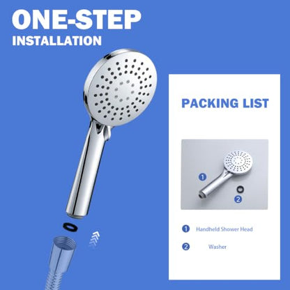 High Pressure Handheld Shower Head for Low Water Pressure - Silver / Shower Head