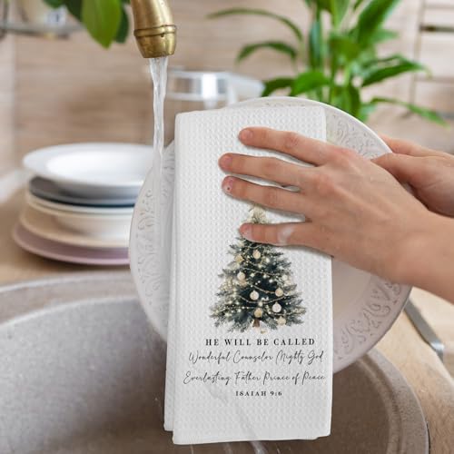 Variation of THIS listing: Christian Christmas Pine Tree Decor Kitchen Towels – 16x24 In