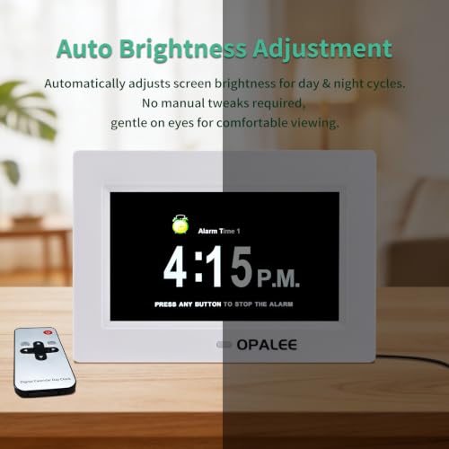 Senior Reminder Clock with Remote Control 7 Inch Large Font Digital Wall & Desk Mount - Variation of THIS listing