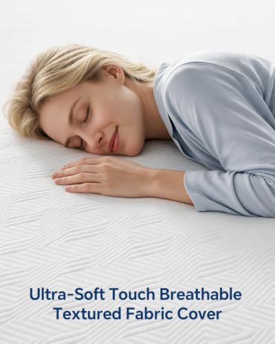 Queen Size Egg Crate Memory Foam Mattress Topper - White, 3 Inches