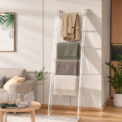 Acrylic Blanket Ladder - 6-Tier Waterproof Towel Rack with Clear Finish