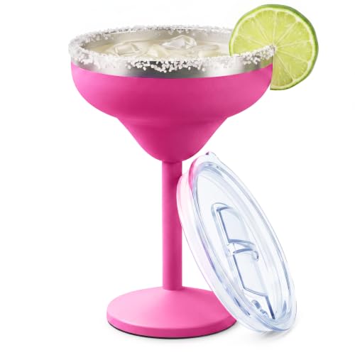 Rose Red 8oz Stainless Steel Vacuum Margarita Tumbler with Lid