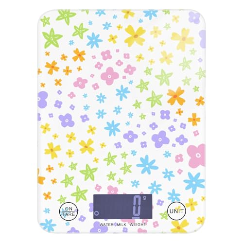 Food Scale Kitchen Scale Food Scales Digital Weight Grams and Ounces Small Electronic Food Scale for Baking Cooking Cute Daisy Star Flowers Rainbow