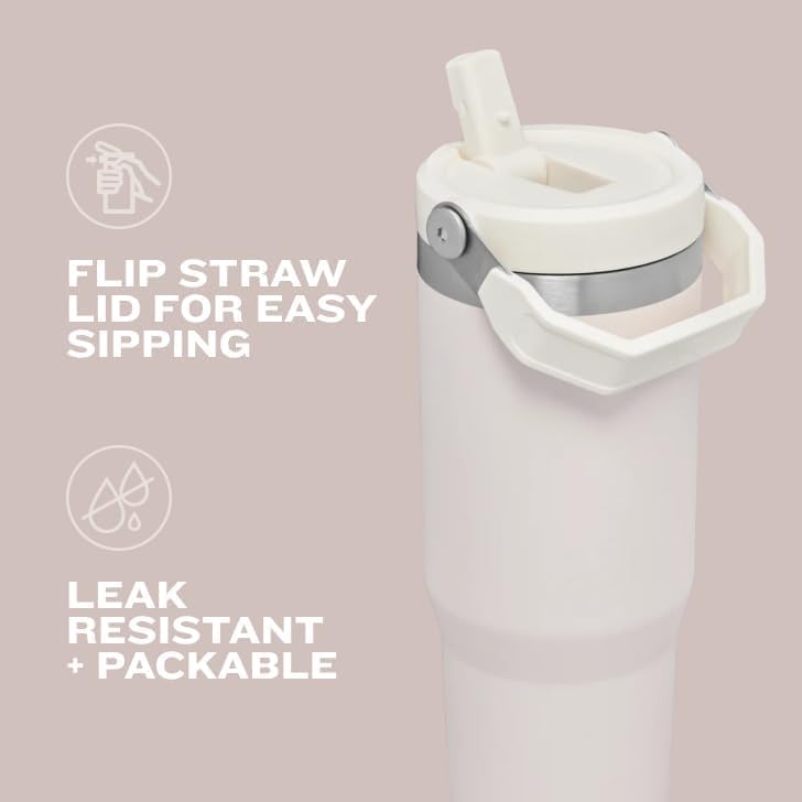 STANLEY IceFlow 2.0 Tumbler - 30 oz Insulated Water Bottle with Flip Straw & Handle | BPA-Free Agave
