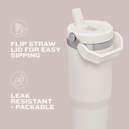 STANLEY IceFlow 2.0 Tumbler - 30 oz Insulated Water Bottle with Flip Straw & Handle | BPA-Free Agave