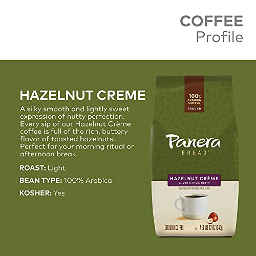 Panera Hazelnut Crème, Ground Coffee, Flavored Coffee, Bagged 12oz.