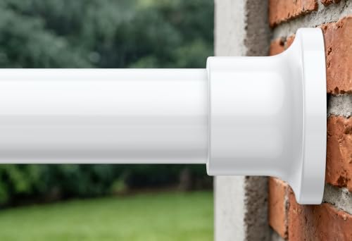 Adjustable Tension Curtain Rod 28-48 Inch No Drill White - No Wall Damage