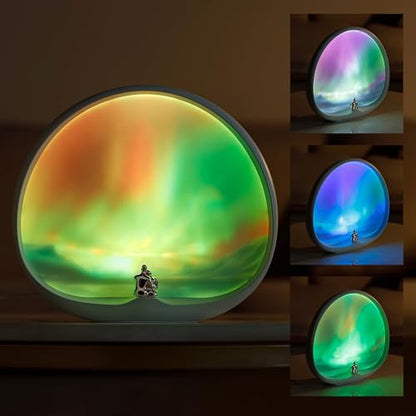 Northern Lights Night Light Valentine Christmas Birthday Gift - White Aurora Glow