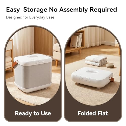 Foldable Bathroom Towel Warmer with Removable Rack & Aroma Box, 35L Capacity