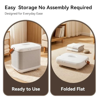 Foldable Bathroom Towel Warmer with Removable Rack & Aroma Box, 35L Capacity
