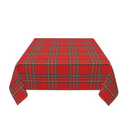 Christmas Red Green Buffalo Plaid 54x54 Inch Square Tablecloth - Washable & Stain-Resistant Home Decor