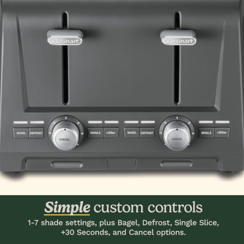 Cuisinart 4-Slice XL Slot Toaster Grey with Wide Slots and 7 Shade Settings