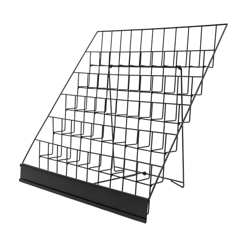 6-Tier Wire Magazine Rack - Black Metal Countertop Book & Brochure Organizer