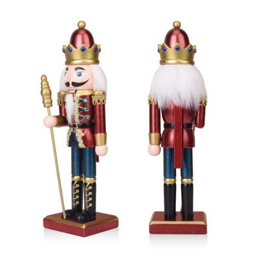 Christmas Wooden Nutcracker Set of 3 King & Soldiers Holiday Decor