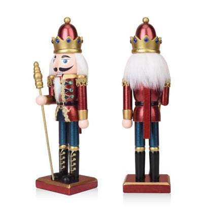 Christmas Wooden Nutcracker Set of 3 King & Soldiers Holiday Decor
