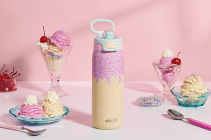 Kids Stainless Steel Water Bottle 18oz with Pop & Fill Lid - A La Mode