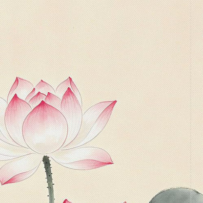 Japanese Noren Doorway Curtain Tapestry Lotus Design Green 33.5x59 Inches
